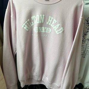 Hilton Head Island Women’s Baby Pink Crewneck Gildan